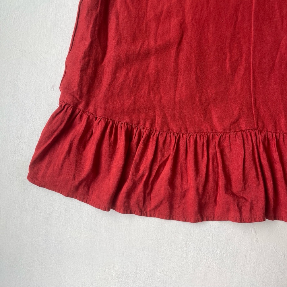 Urban Outfitters Suddenly Spring Linen Ruffle Mini Dress - Picture 8 of 10